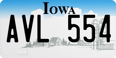 IA license plate AVL554