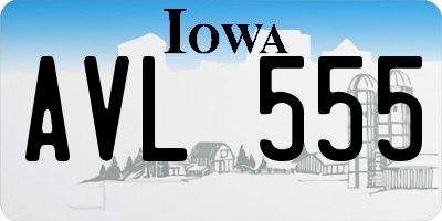 IA license plate AVL555