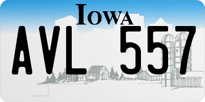 IA license plate AVL557