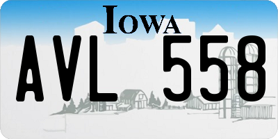 IA license plate AVL558
