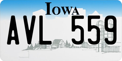 IA license plate AVL559