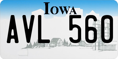 IA license plate AVL560
