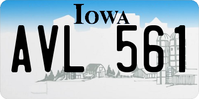 IA license plate AVL561