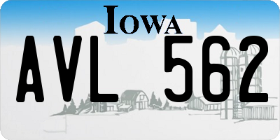 IA license plate AVL562