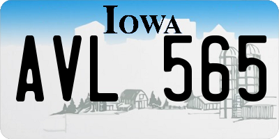 IA license plate AVL565