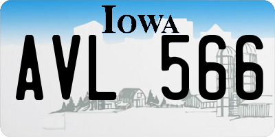 IA license plate AVL566