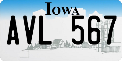 IA license plate AVL567