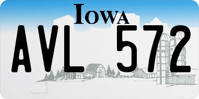 IA license plate AVL572