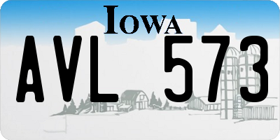 IA license plate AVL573