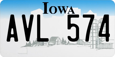 IA license plate AVL574