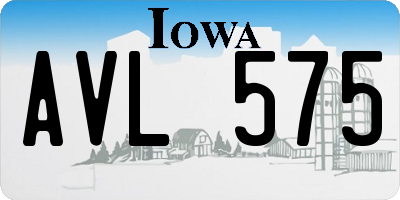 IA license plate AVL575