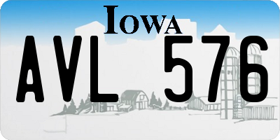 IA license plate AVL576