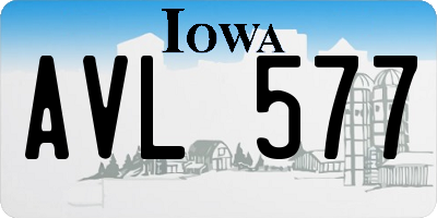 IA license plate AVL577