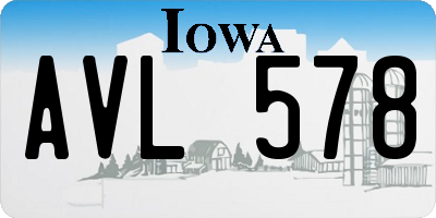 IA license plate AVL578