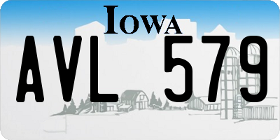 IA license plate AVL579