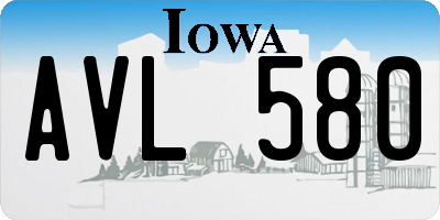 IA license plate AVL580