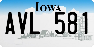 IA license plate AVL581
