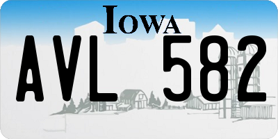 IA license plate AVL582