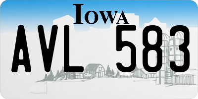 IA license plate AVL583