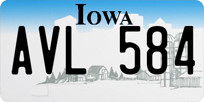 IA license plate AVL584
