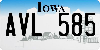 IA license plate AVL585