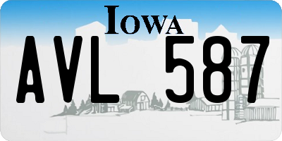IA license plate AVL587