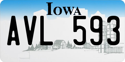 IA license plate AVL593