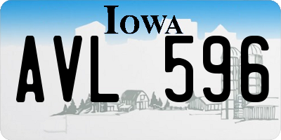 IA license plate AVL596