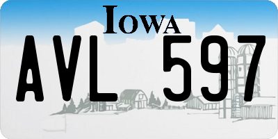 IA license plate AVL597