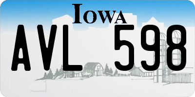 IA license plate AVL598