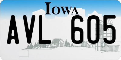 IA license plate AVL605