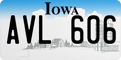 IA license plate AVL606