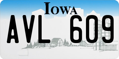 IA license plate AVL609