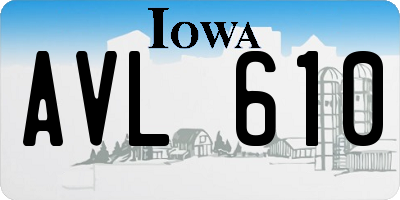 IA license plate AVL610