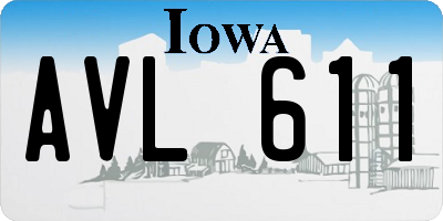 IA license plate AVL611