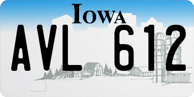 IA license plate AVL612