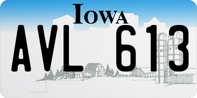 IA license plate AVL613