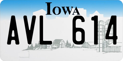 IA license plate AVL614