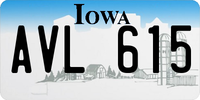 IA license plate AVL615