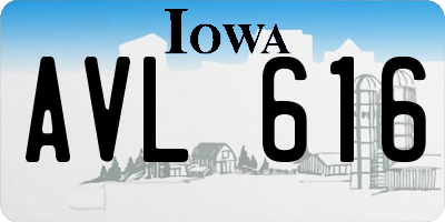 IA license plate AVL616
