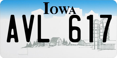 IA license plate AVL617