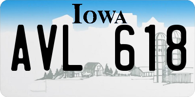 IA license plate AVL618