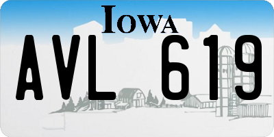 IA license plate AVL619