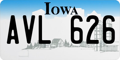 IA license plate AVL626