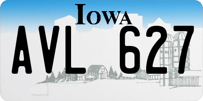 IA license plate AVL627