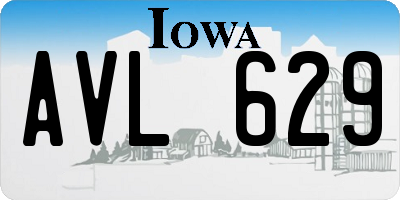 IA license plate AVL629