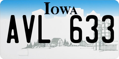 IA license plate AVL633