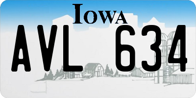 IA license plate AVL634