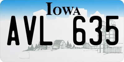 IA license plate AVL635