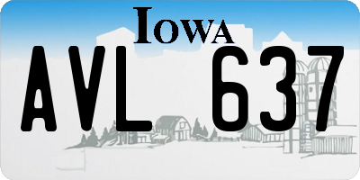 IA license plate AVL637